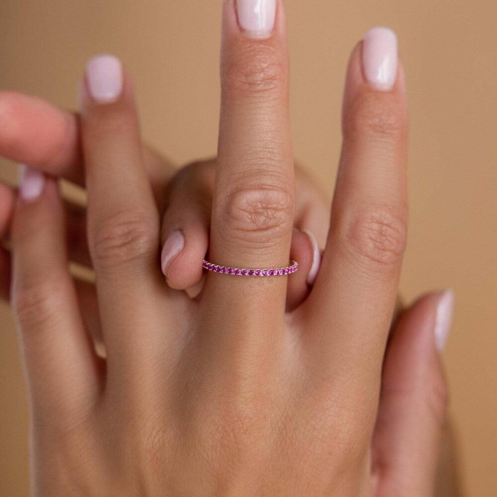 Personalized Stackable Birthstone Ring In Silver … - image 6